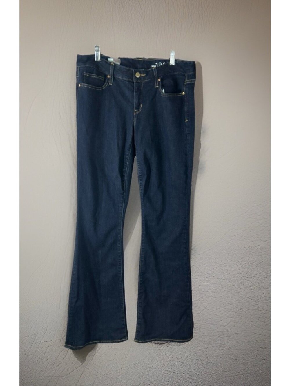 GAP 1969 Women's Size 31R Curvy Dark Wash Flare Jeans Y2K 5 Pocket denim